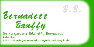 bernadett banffy business card